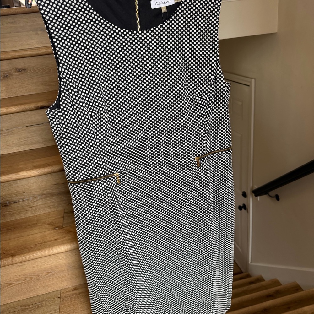 Calvin Klein Black and White Polka Dot Dress